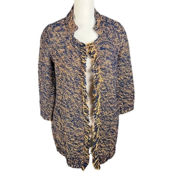 Anthropologie Cardigan Womens Small Sparrow Linen Wool Knit Classic Sleek City - Picture 3 of 8